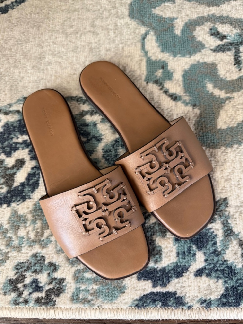 Tory Burch Almond Flour Calf Leather Ines Slide - Picture 4 of 9